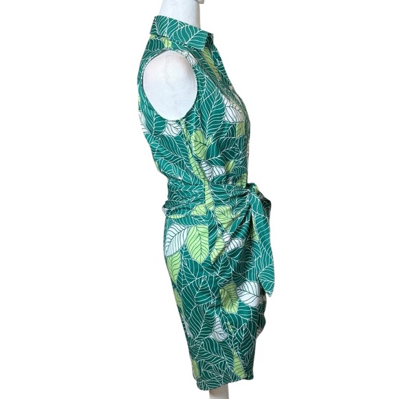 UNTUCKit Women’s Poppy Wrap Dress Green Leaf Size 4 Tropical Beach Vacation - Picture 3 of 14